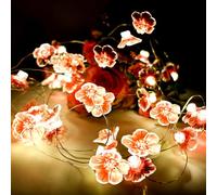 Goerpn Cherry Blossom Flower String Lights,Fairy Pink LED Lights 13ft 40 LEDs USB Operated,Decorative Fairy Lights for Girls Bedroom Indoor Outdoor Wedding Valentines Day Decorative String Lights