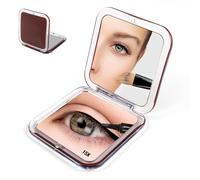 Goerpn Compact Mirror 15X/1X Small Magnifying Travel Mirror for Handbag