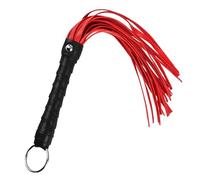 Goerpn Horse Whip Crop with Faux Leather,Riding Crop Paddle Tassel Whips with Anti-Slip Grip Gel Handle for Equestrian Outdoor Training Racing Show Practice Floggers for Cosplay Costume(part red)