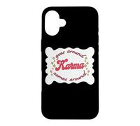 Goes Around Karma Comes Around Retro Aesthetic Case for iPhone 16 Plus