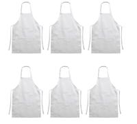 GOESUP 6 Pack Chef Apron Kitchen Cooking Apron with Two Pockets Baker Costume Aprons for Men and Women, White - 6 Pack, One Size Fits All