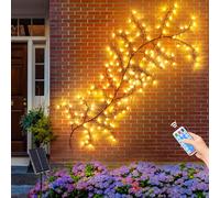 GOESWELL Solar Tree Branches Light for Wall: 7.8 Ft Solar Vines Light with Remote Solar String Lights Outdoor Waterproof - Solar Garland Lights Outdoor Garden Christmas Wall Decor (Warm White)