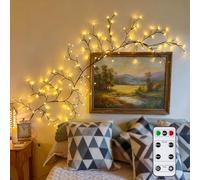 GOESWELL Willow Vine Twig Wall Lights: 7.5TF 144 LED Willow Branches Tree Light with Remote Control - Twig Lights Mains Powered Willow Vines for Bedroom Living Room Christmas Home Decor