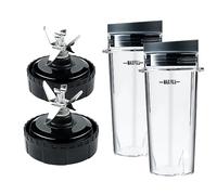 GOEUOU 2 Pack 6 Fins Blender Blade Assembly and Single Serve 16 oz Cups Replacement Parts Compatible with Nutri Ninja BL770 BL771 BL772 BL740 BL780 BL660 BL663 Professional Smoothie Blender(3.35Inch)
