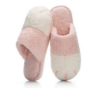 GOEWY Cute Animal Slippers for Women Men Cozy Cat Paw Memory Foam Non-Slip House Slippers for Ladies Indoor Outdoor Bedroom Shoes Gifts for Mom Lover Women Girlfriend