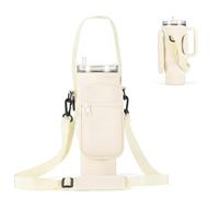 GOEWY Water Bottle Carrier Bag for Stanley 30oz Tumbler with Phone Pocket, Adjustable Shoulder Strap, Neoprene Material, 887 Milliliters, Outdoor Activities, Sports, Reusable, Cylindrical, Gifting
