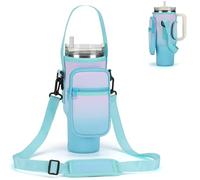 GOEWY Water Bottle Carrier Bag for Stanley 40oz Tumbler with Phone Pocket Water Bottle Holder with Strap Neoprene Water Bottle Pouch for Stanley Cup Accessories