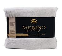 Gözze - Cosy Blanket, Merino Feel, Reversible, Heavy Weight 600 g/m², 180 x 220 cm - Silver