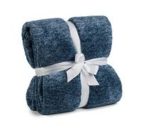 Gözze - Cosy Living Room Blanket/Throw, Marbled, 150 x 200 cm - Dark Blue