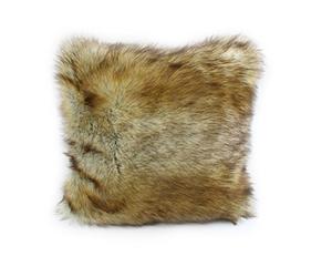 Gözze - Cushion Cover, Smart Fur Look, Fox Design, 50 x 50 cm - Brown/Red