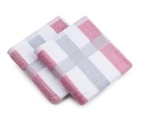 Gözze Handtuch, 2er Set, 50/100 cm, New York Streifen, altrosa/weiß/silber