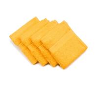 Gözze - New York Faceloths, Set of 4, Soft and Absorbent, 100% Cotton, 30 x 30 cm - Yellow