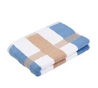 Gözze - New York Striped Bath Towels, Set of 4, Soft and Absorbent, 100% Cotton, 70 x 140 cm - Maroon/White/Fjord