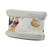 Gözze - Premium Cashmere Feel Cuddly Living Room Blanket/Throw, 500 g/m², 180 x 220 cm - Silver