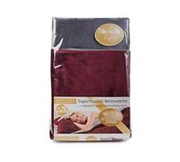 Gözze reversible bedding, cashmere-feeling, Microfibre, Bordeaux/Anthrazit, 155 x 220 cm