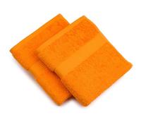 Gözze - Set of 2 New York Hand Towels, Luxuriously Soft and Absorbent, 100% Cotton, 50 x 100 cm - Orange
