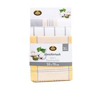 Gözze - Set of 3 Tea Towels, 100% Cotton, High Weight Material (260 g/m²), 50 x 70 cm - Yellow