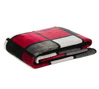 Gözze - Soft Blanket, Cashmere Feel, High Fabric Weight 500 g/m², Antigua, 150 x 200 cm - Red/Bordeaux/Black/White