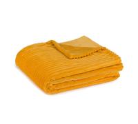 Gözze - Soft, Cuddly Throw/Blanket, Corduroy Look, 1620g/Stück, 150 x 200 cm - Mustard