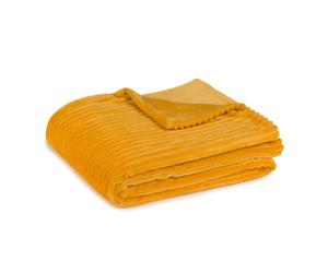 Gözze - Soft, Cuddly Throw/Blanket, Corduroy Look, 1620g/Stück, 150 x 200 cm - Mustard