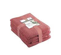 Gözze - Towel Set, 2 Hand Towels (50 x 100 cm), 2 Bath Towels (70 x 140 cm) and 2 Guest Towels (30 x 50 cm), 100% Cotton, 480 g/m² - Red