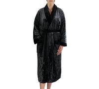 Gözze - Unisex Bathrobe / Dressing Gown with Shawl Collar, Silk Feel, 100% Microfibre, 330 g/m², Size M - Anthracite