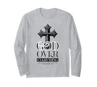 GOF Over Everything Religious Christian Cross Faith Jesus Long Sleeve T-Shirt
