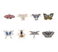gofidin 8 Pcs Animal Shape Napkin Rings, Creative Metal Dragonfly Butterfly Bees Buckle Holder for Dinners Table Wedding Banquet Supplies Decoration Gifts