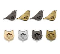 gofidin 8pcs 4 Colors Women Cute Animal Metal Handbag Locks Shoulder Bag DIY Hardware Accessories Clasp Bag Turn Lock Bird and Cat Style(Mix)