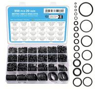 Gofira 950Pcs of 20 Varieties of O-Ring Seal Kit in Nitrile Rubber Material for Automotive, Plumbing, Air & Water Fitting Seal Leak Repair