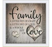 Gofission 11ct Stamped Cross Stitch Kits for Adults Beginners, Family Love Quotes DIY Pre Printed Cross Stitch Embroidery Set with Accessories Wall Decor 36x36cm (Family)