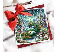 Gofission 6 Pack Diamond Painting Christmas Greeting Cards Kits 5.9x11.81 inch, DIY 5D Diamond Art Special Shaped Drill Crystal Postcards for Family Friends Handmade Gift (Merry Christmas)