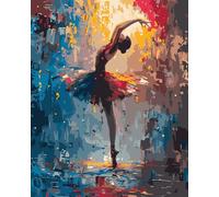 Gofission Paint by Numbers Ballet Dancer, 16x20 inch Canvas DIY Number Painting Kits No Frame (Dancer)