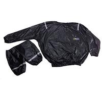 GoFit Vinyl Sweat Suit with Reflective Stripes (2 Piece) - Black, 2X-Large/3X-Large