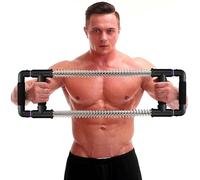 GoFitness Push Down Bar Chest Exerciser - Home Workout Equipment for Chest, Arm, Shoulder, Abs and Back - Chest Expander Home Gym Strength Trainer