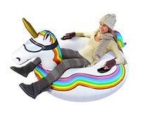 GoFloats Winter Snow Tube - Unicorn - The Ultimate Sled & Toboggan,White