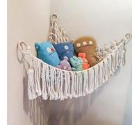 GOFLORDEN Boho Stuffed Animals Net or Hammock Large, Macrame Stuffed Animal Net or Hammock Hanging Net for Plush Toy Holder Squishmallow Net Toy Hammock for Stuffed Animals Storage