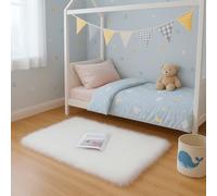 Gofodsil Area Rugs for Bedroom 60x110cm, White Rugs Living Room Anti Slip, Modern Super Soft Thick Pile Small Fluffy Shaggy Rug Non Shedding