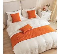 GOFOHIMI Bed Runners and Matching Cushion Cover, Jacquard Reversible Bed Runners Scarves Home Decoration Hotel Bedding Bed Towel Bedroom Bedspread Protection (orange,45x45cm(Pillowcase))