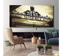 GOFOHIMI Canvas HD Printing Sports Liverpool Iron Gate You'll Never Walk Alone Home Decor Wall Art Posters Modular Picture Mural 40x80cm Frameless