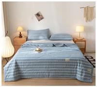 GOFOHIMI Classic Plaid Print Bedding Comforter Queen Thin Quilt Summer Lightweight Blanket, Washed Cotton Fabric, Soft Comfy Breathable Bed Blanket,D,150x200cm