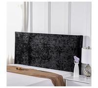 GOFOHIMI Dustproof Bed Headboard Covers, Solid Color Velvet All-Inclusive Elastic Headboard Backrest Protection Cover for King/Double Bed for Bedroom Decor,Black,180cm