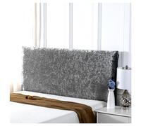 GOFOHIMI Dustproof Bed Headboard Covers, Solid Color Velvet All-Inclusive Elastic Headboard Backrest Protection Cover for King/Double Bed for Bedroom Decor,Gray,200cm