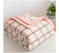 GOFOHIMI New Modern Air Condition Cotton Quilt - Lightweight Blanket Quilted Spring/Summer Thin Quilt Cotton Breathable Comforter Plaid Print Quilts Bedspread,I,200x230cm