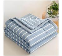 GOFOHIMI New Modern Air Condition Cotton Quilt - Lightweight Blanket Quilted Spring/Summer Thin Quilt Cotton Breathable Comforter Plaid Print Quilts Bedspread,M,180x200cm