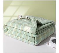 GOFOHIMI New Modern Air Condition Cotton Quilt - Lightweight Blanket Quilted Spring/Summer Thin Quilt Cotton Breathable Comforter Plaid Print Quilts Bedspread,O,200x230cm