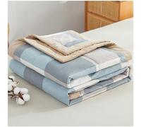 GOFOHIMI New Modern Air Condition Cotton Quilt - Lightweight Blanket Quilted Spring/Summer Thin Quilt Cotton Breathable Comforter Plaid Print Quilts Bedspread,K,200x230cm