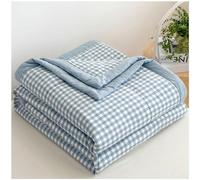 GOFOHIMI New Modern Air Condition Cotton Quilt - Lightweight Blanket Quilted Spring/Summer Thin Quilt Cotton Breathable Comforter Plaid Print Quilts Bedspread,A,180x200cm