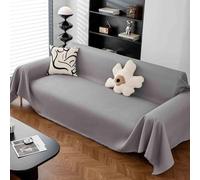 GOFOHIMI Sofa Throws Large 3 Seater, Extra Large Throws for 4 Seater Sofa, Non-slip Sofa Blanket Cover, Sofa Blanket Cover for Kids, Pets, Dogs, Cats Four Seasons Universal,GreyA-180x180cm