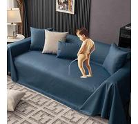 GOFOHIMI Sofa Throws Large 3 Seater Waterproof, Non-slip Sofa Throws Extra Large, Sofa Blanket Cover for Kids, Pets, Dogs, Cats Four Seasons Universal,Blue-45x45cmpillowcase